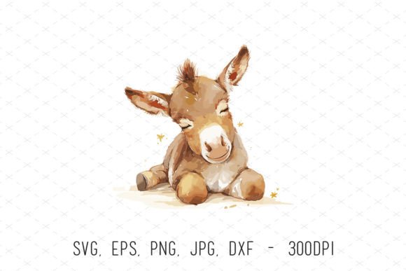 Charming Watercolor Donkey Clipart for Creative Projects