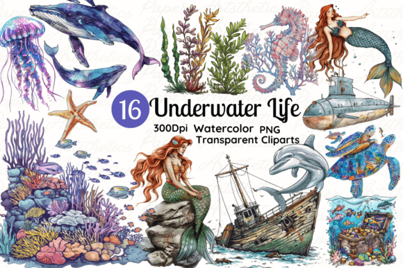 Dive Into Design: Sea Side Clipart Underwater PNG Collection