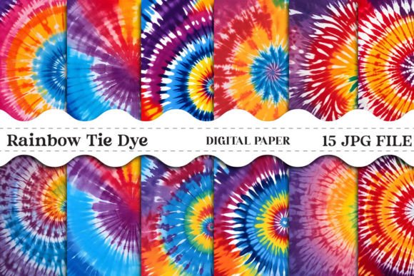 Hippie Rainbow Tie Dye Digital Papers: A Burst of Creative Color